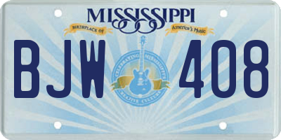 MS license plate BJW408