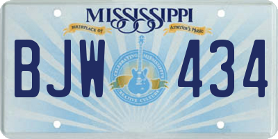 MS license plate BJW434
