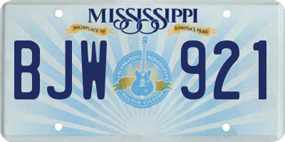 MS license plate BJW921