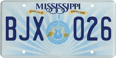 MS license plate BJX026