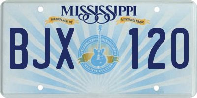 MS license plate BJX120