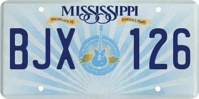 MS license plate BJX126