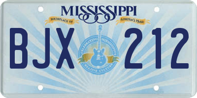 MS license plate BJX212
