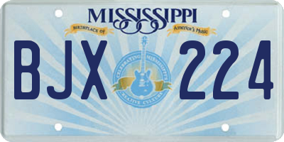 MS license plate BJX224