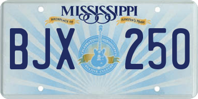 MS license plate BJX250