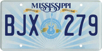 MS license plate BJX279