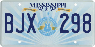 MS license plate BJX298