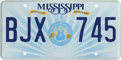 MS license plate BJX745
