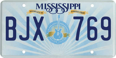 MS license plate BJX769