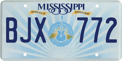 MS license plate BJX772