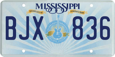 MS license plate BJX836