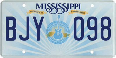 MS license plate BJY098