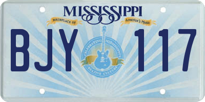 MS license plate BJY117