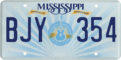 MS license plate BJY354