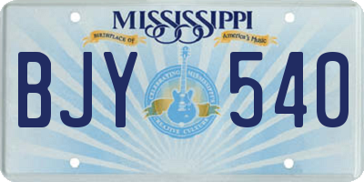 MS license plate BJY540