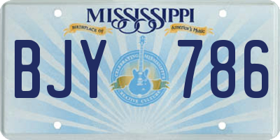 MS license plate BJY786