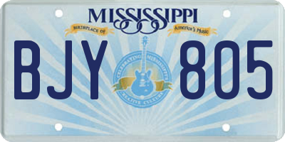 MS license plate BJY805