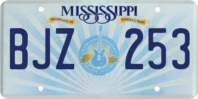 MS license plate BJZ253