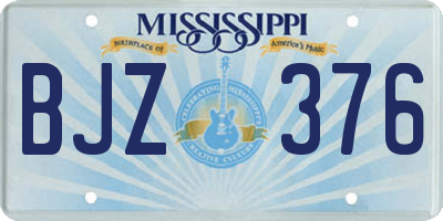 MS license plate BJZ376