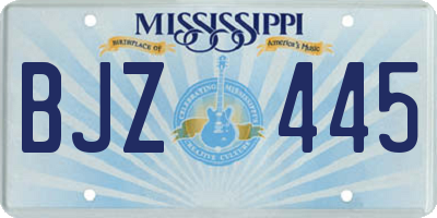 MS license plate BJZ445