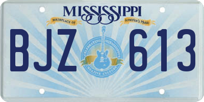 MS license plate BJZ613