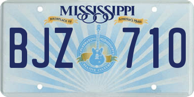 MS license plate BJZ710