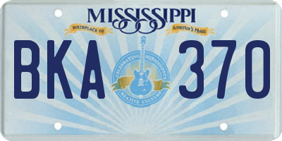 MS license plate BKA370