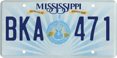 MS license plate BKA471