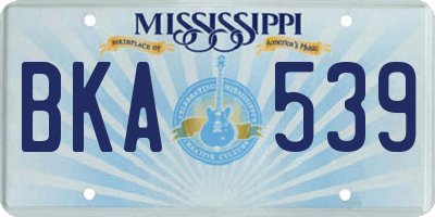 MS license plate BKA539