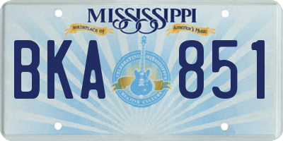 MS license plate BKA851