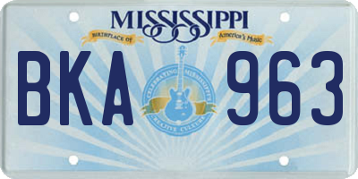 MS license plate BKA963