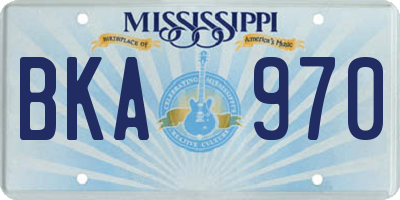 MS license plate BKA970