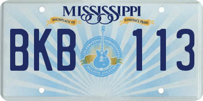 MS license plate BKB113