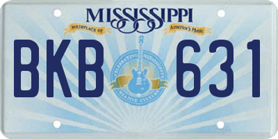 MS license plate BKB631
