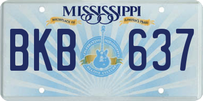 MS license plate BKB637