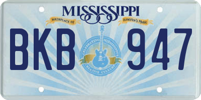 MS license plate BKB947