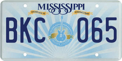 MS license plate BKC065