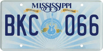 MS license plate BKC066