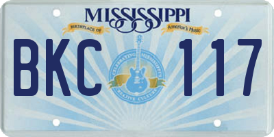 MS license plate BKC117