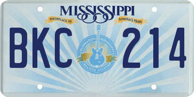 MS license plate BKC214