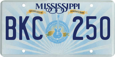 MS license plate BKC250