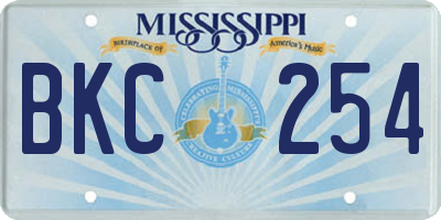 MS license plate BKC254