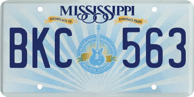 MS license plate BKC563