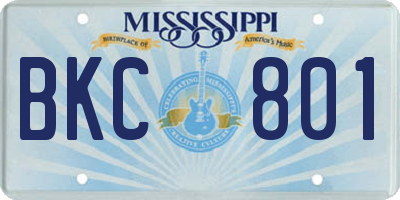 MS license plate BKC801