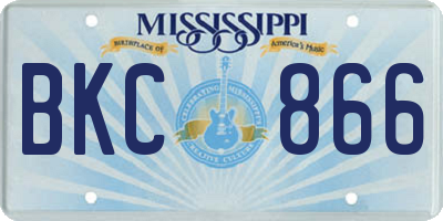 MS license plate BKC866