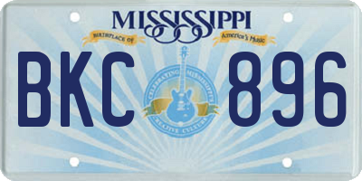 MS license plate BKC896
