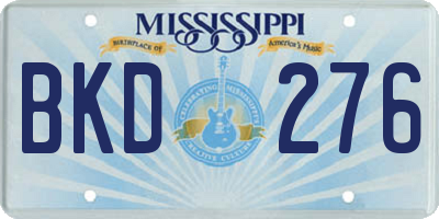 MS license plate BKD276