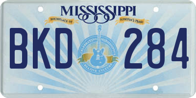 MS license plate BKD284