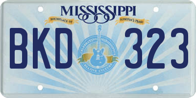 MS license plate BKD323
