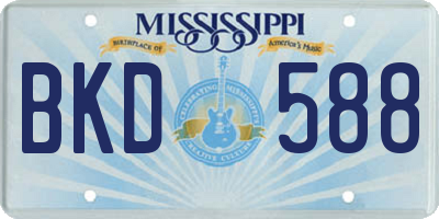 MS license plate BKD588